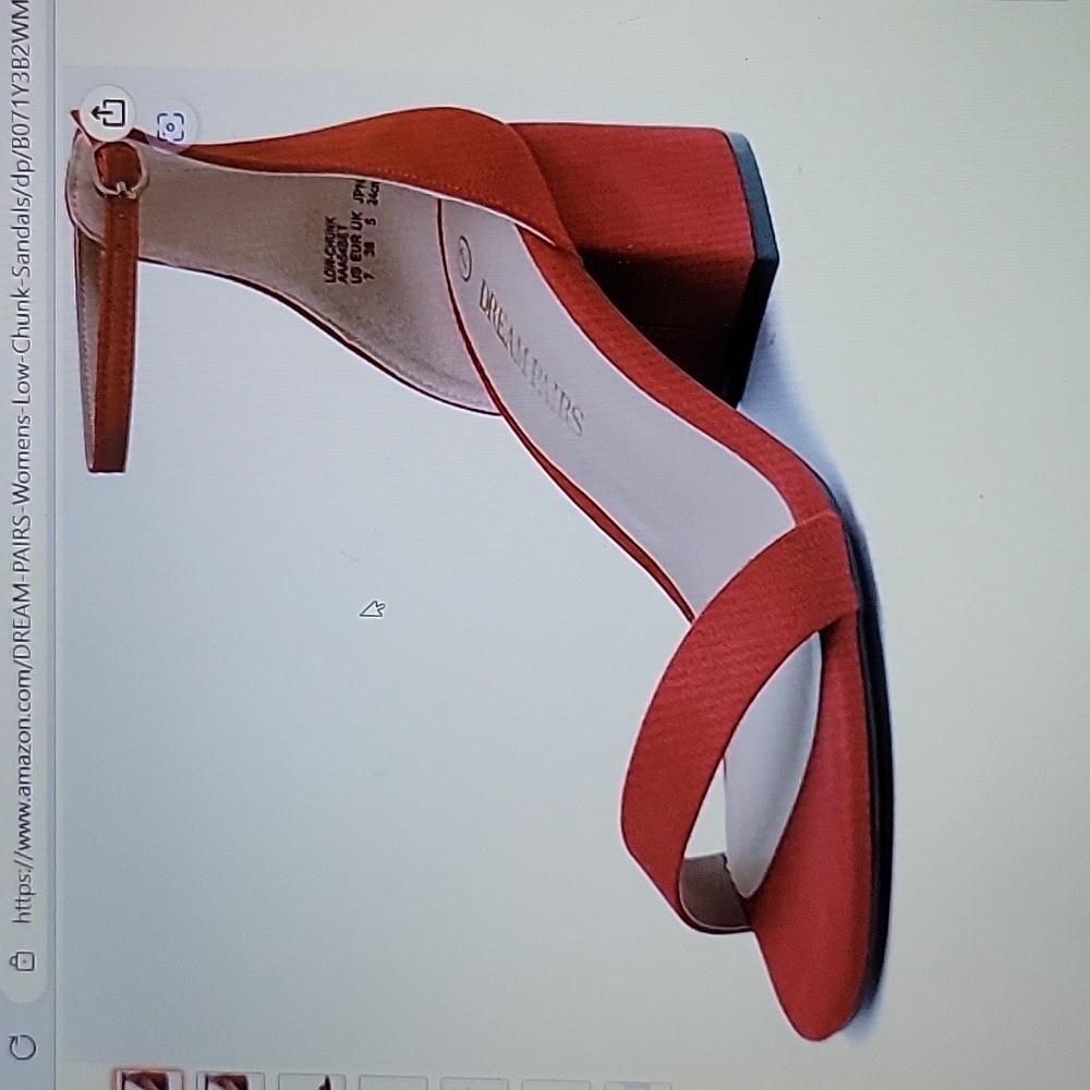Dream Pairs red suede low chunk heel ankle strap pump sandals sz 7.5 New…